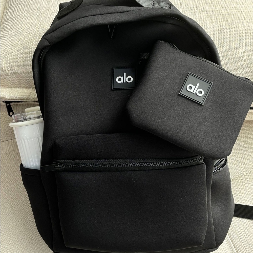 ALO Yoga Black Men's Backpack and Pouch Set
